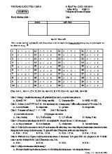 Đề kiểm tra cuối hè môn Hóa học Lớp 12 năm 2019 - Mã đề 006 - Trường Quốc tế Á Châu
